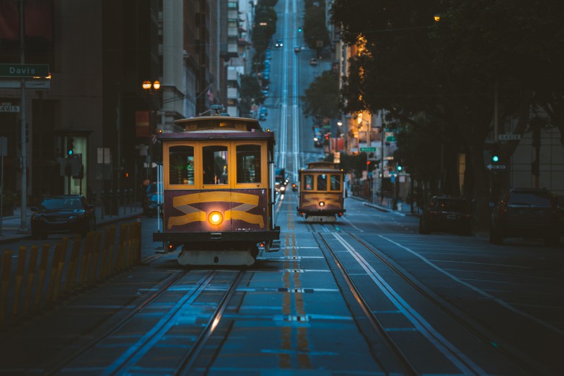 Famous San Francisco_Cable Cars at Night